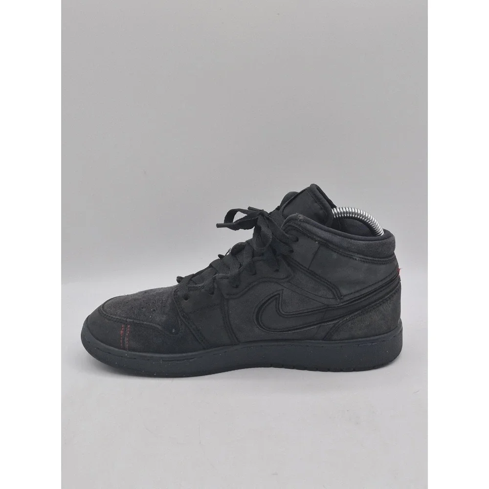 Jordan Air Jordan 1 Mid Shoes Youth‎ Size 6Y Black Suede Basketball FQ7742-001